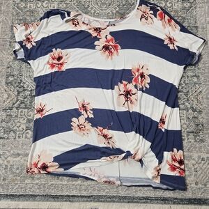 Floral Striped Women's Top